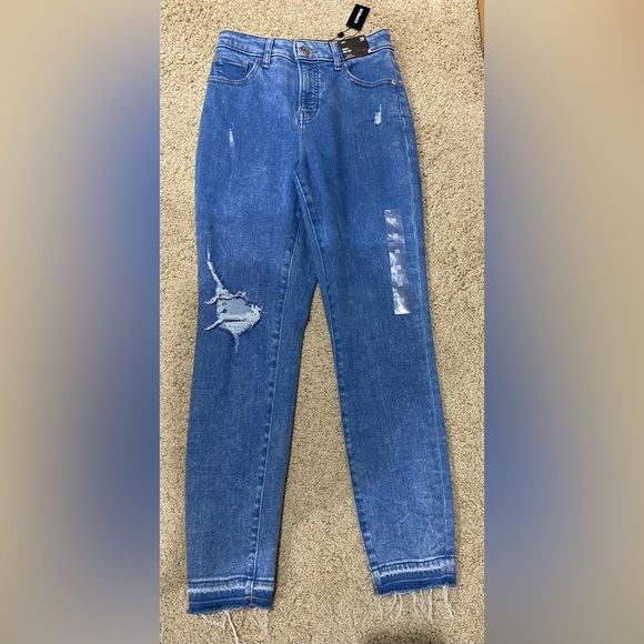 Express Medium Wash Skinny High Rise Curvy Comfort Stretch Waist Jeans NWT Sz 2R - Picture 1 of 5